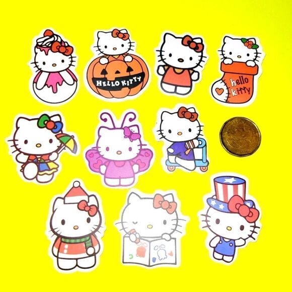 3/$20 brand new 10x waterproof hello kitty stickers - Picture 1 of 1